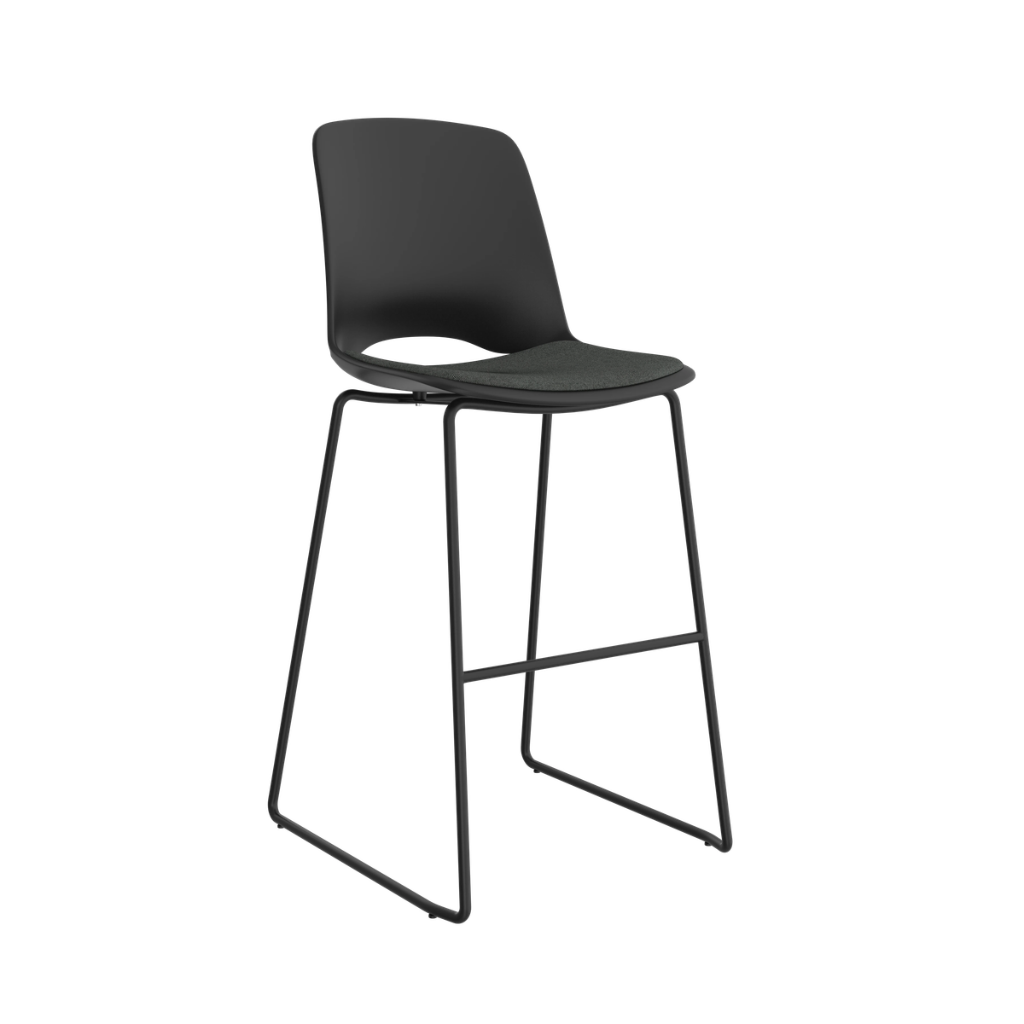 Knight Arton Sled Base High Back Bar Stool