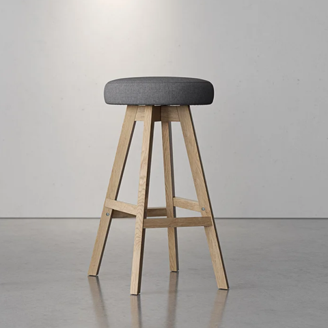 Knight Luna Button Oak Bar Stool