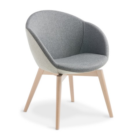 Amelia Visitor Chair Timber Base - Workspace Direct