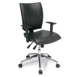 Edge Office Chair 3 Lever High Back Black Leather - Workspace Direct