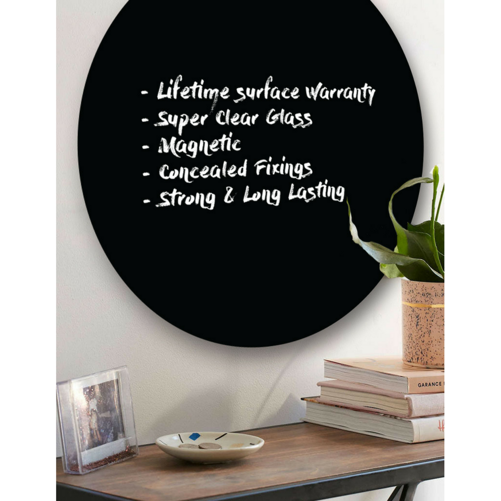 MAGNETIC GLASSBOARD Round Black
