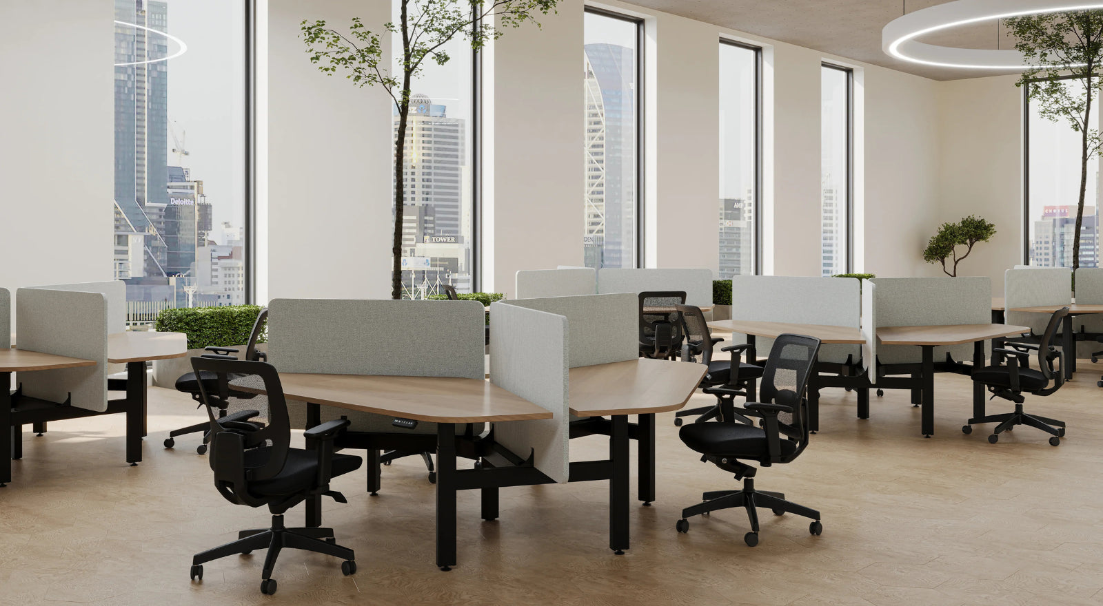 ELECTRIC 3 PERSON WORK POD DESKS