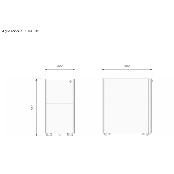 Knight Agile Steel Under Desk Mobile Storage