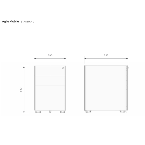Knight Agile Steel Under Desk Mobile Storage