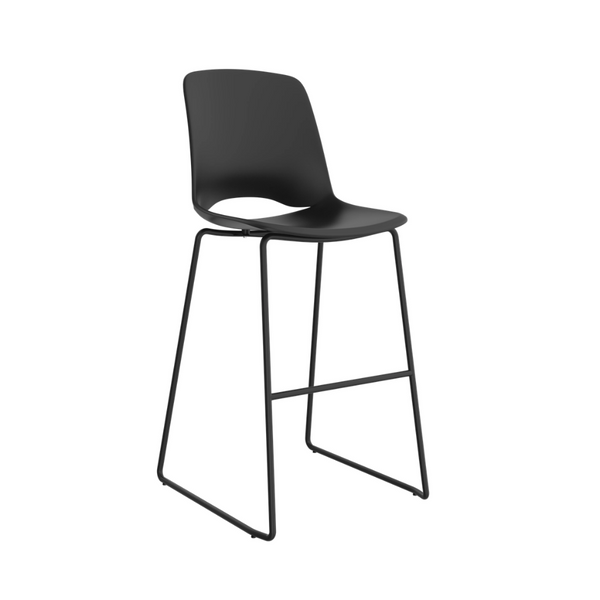 Knight Arton Sled Base High Back Bar Stool