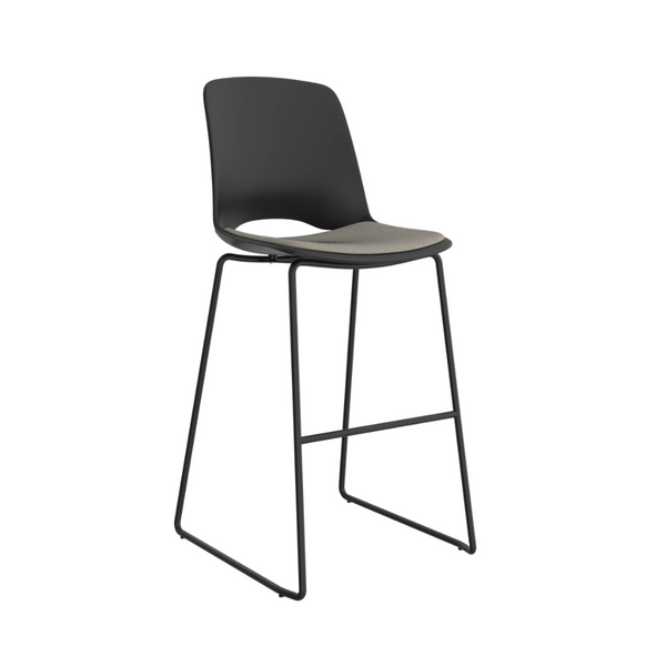 Knight Arton Sled Base High Back Bar Stool