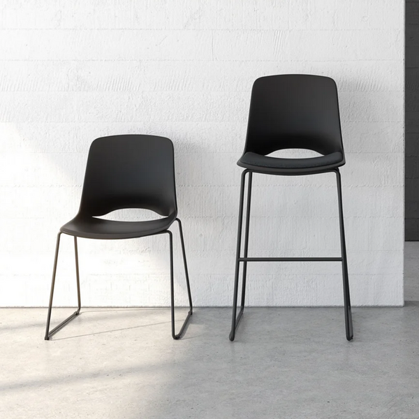 Knight Arton Sled Base High Back Bar Stool