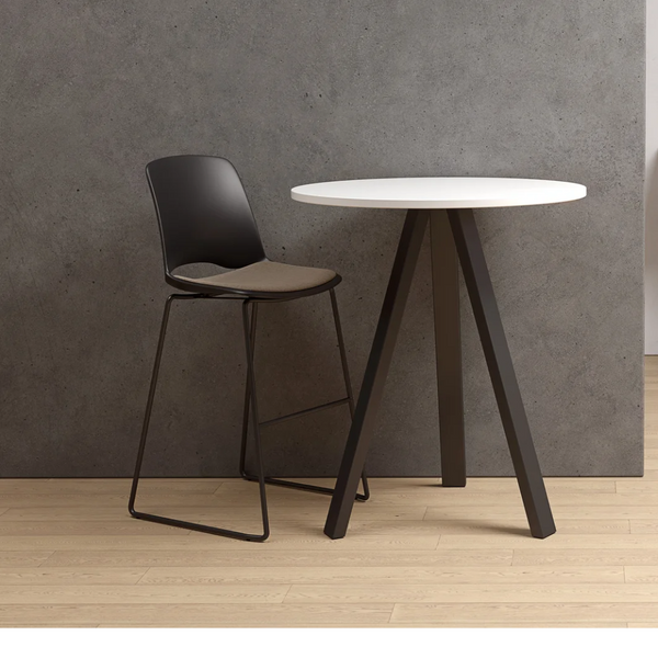 Knight Arton Sled Base High Back Bar Stool
