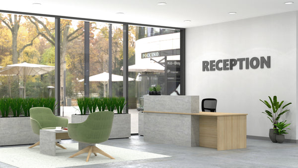 Block Reception Desk with Side Counter