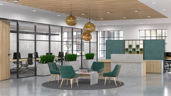 Block Reception Desk with Side Counter