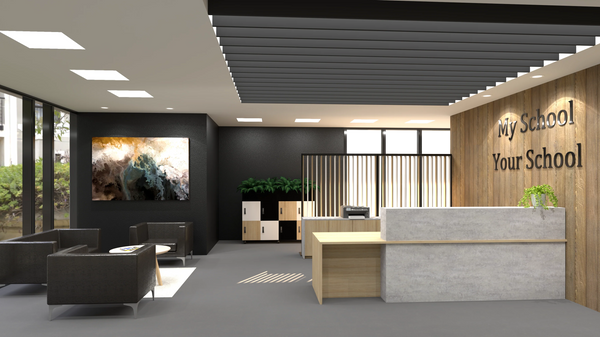 Block Reception Desk with Side Counter