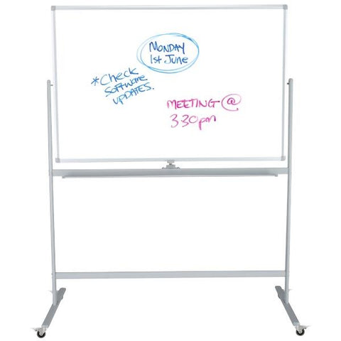 Lacquered Steel Mobile Pivoting Whiteboard