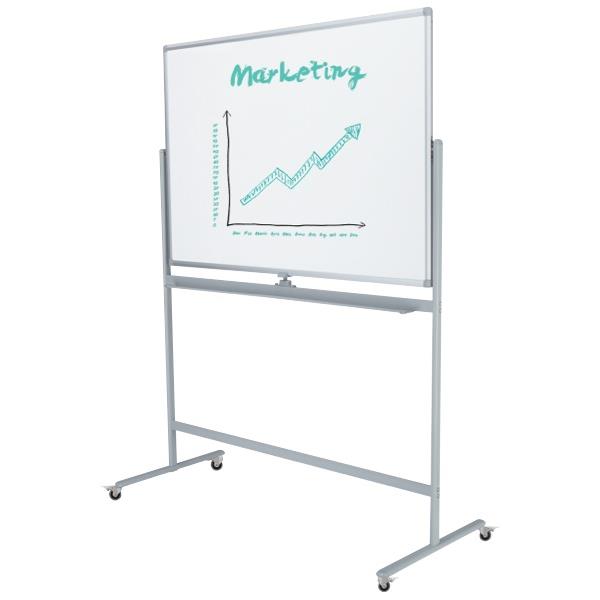 Mobile Pivoting Clarity Porcelain Surface Whiteboard