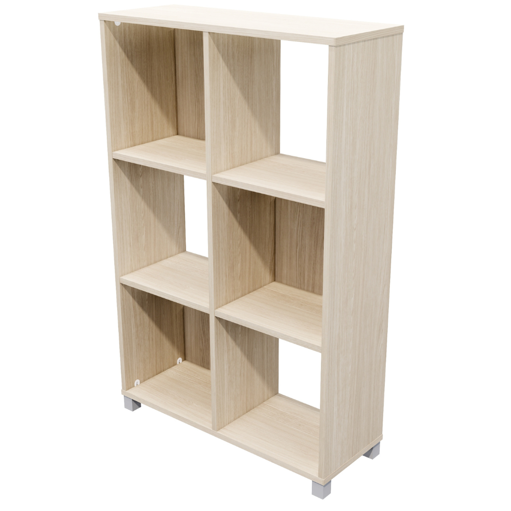 Workspace 6 Cubby Hole Storage Bookcase 1250mm High