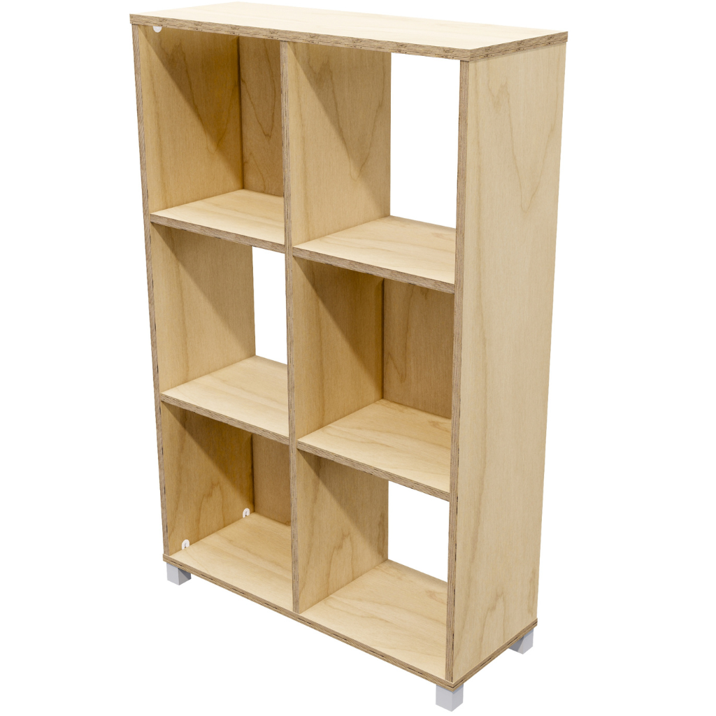 Workspace 6 Cubby Hole Storage Bookcase 1250mm High