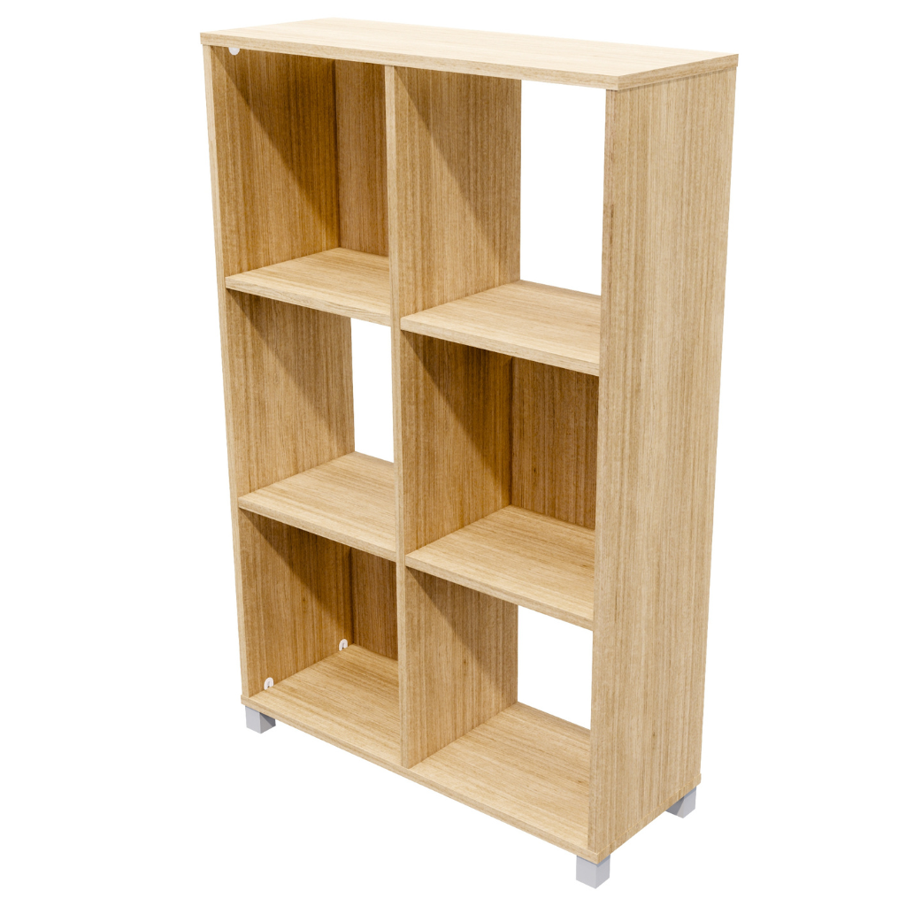 Workspace 6 Cubby Hole Storage Bookcase 1250mm High
