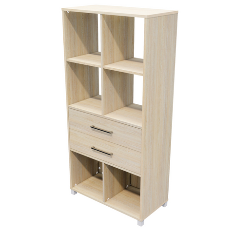 Workspace Cubby Hole 6 Cube 2 Drawer Storage Bookcase 1650mm High