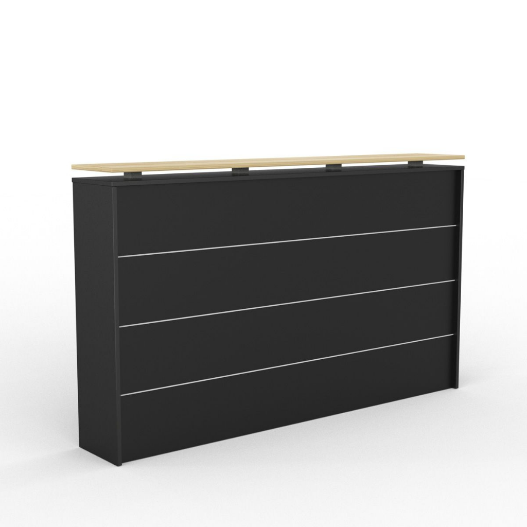 Cubit Reception Counter Black/Oak Top 1800w