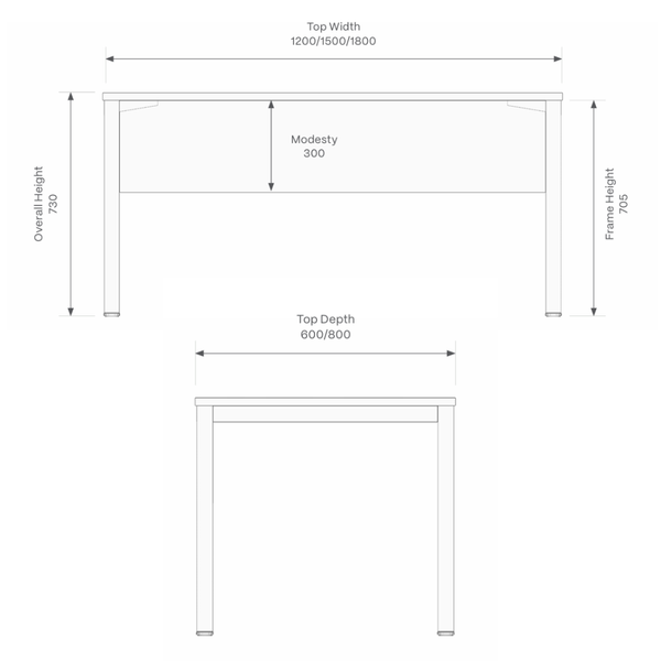Knight Cubit Fixed Height Desk - Workspace Direct