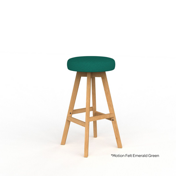 Luna Button Oak Bar Stool