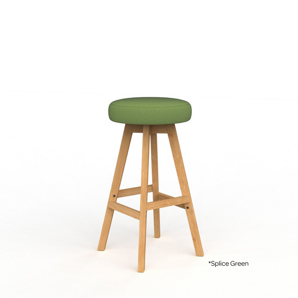 Luna Button Oak Bar Stool