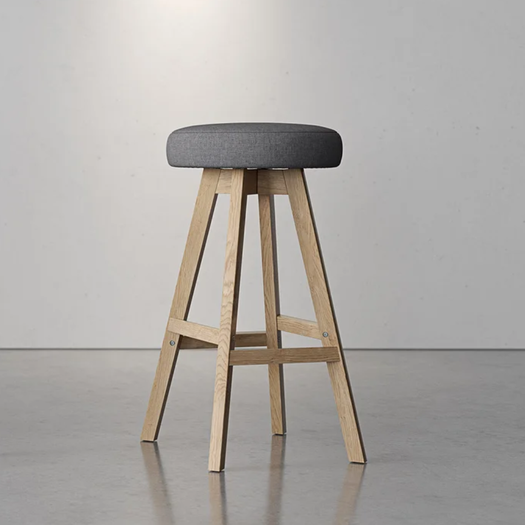 Knight Luna Button Oak Bar Stool