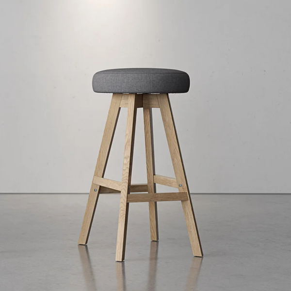 Knight Luna Button Oak Bar Stool
