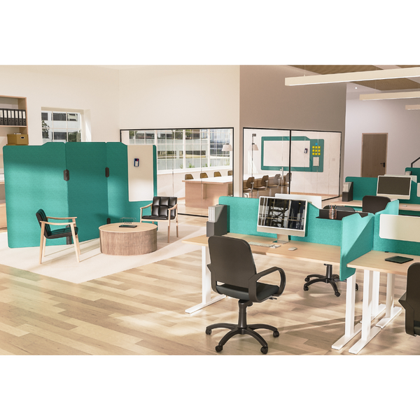 Milford Acoustic Free Standing 3 Panel Office Floor Partition/Screen