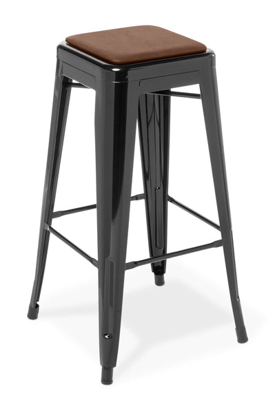 Industry Bar Stool with Upholstered Soft Seat