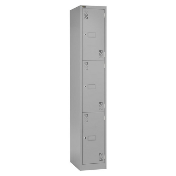 Precision Classic Steel Lockers Silver Grey With Cam Lock