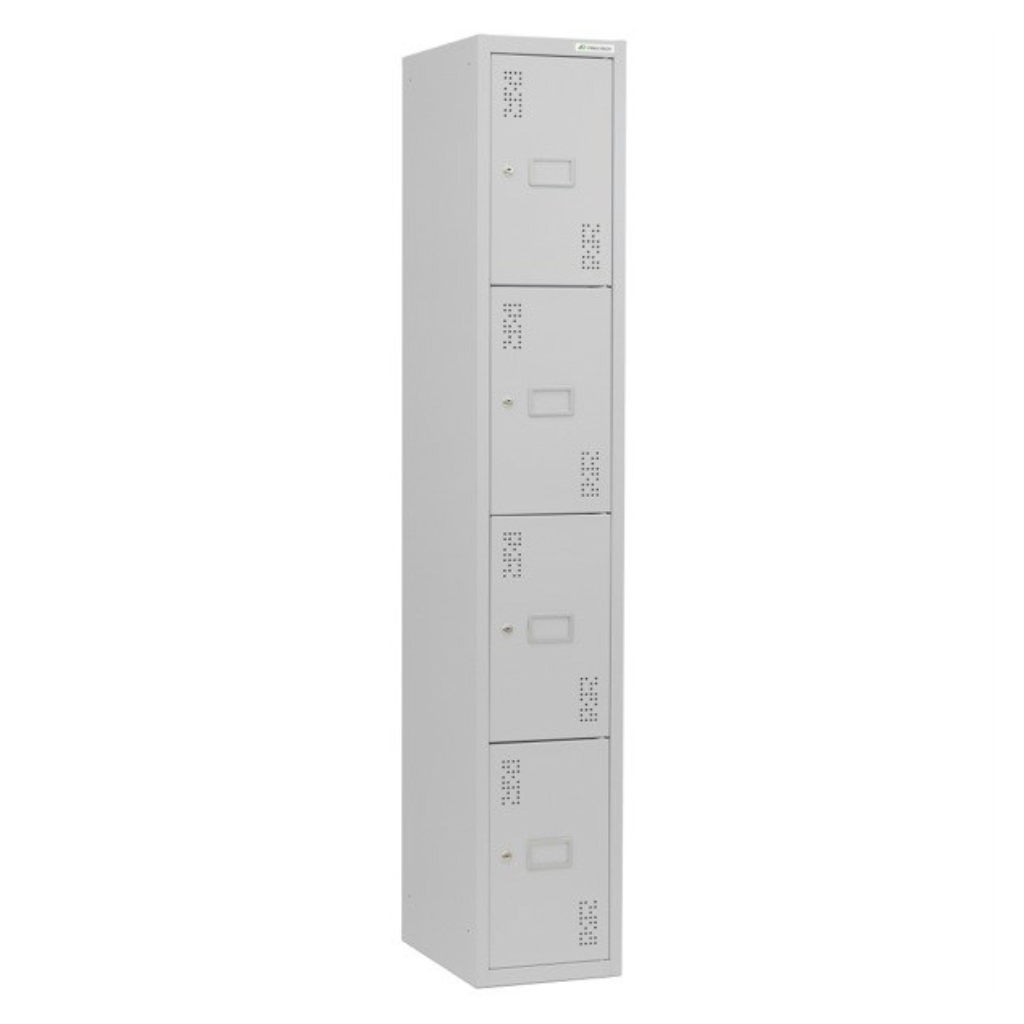 Precision Classic Steel Lockers Silver Grey With Cam Lock