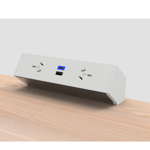 Qiksilva Above Desk Power Delivery USB Fast Charge and Data Rail from