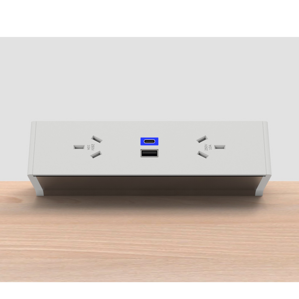 Qiksilva Above Desk Power Delivery USB Fast Charge and Data Rail from
