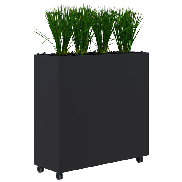 Workspace Mobile Office Planter Box - With Artificial Plants