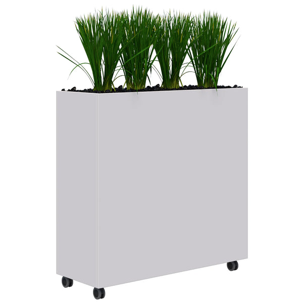 Workspace Mobile Office Planter Box - With Artificial Plants