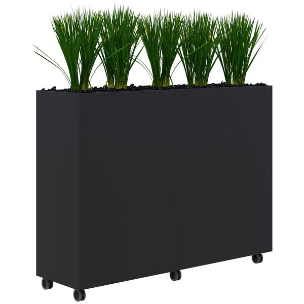 Workspace Mobile Office Planter Box - With Artificial Plants