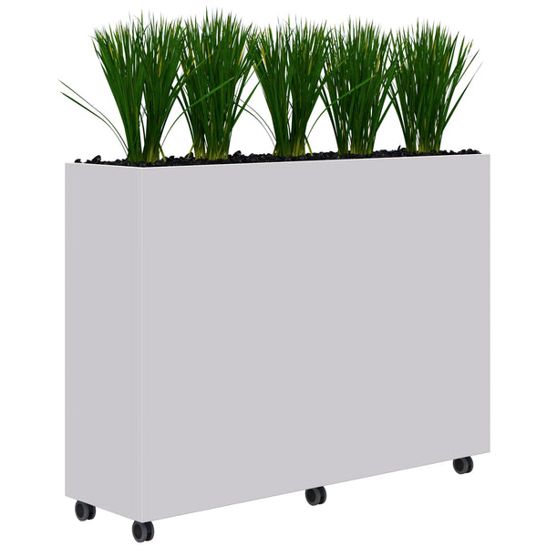 Workspace Mobile Office Planter Box - With Artificial Plants