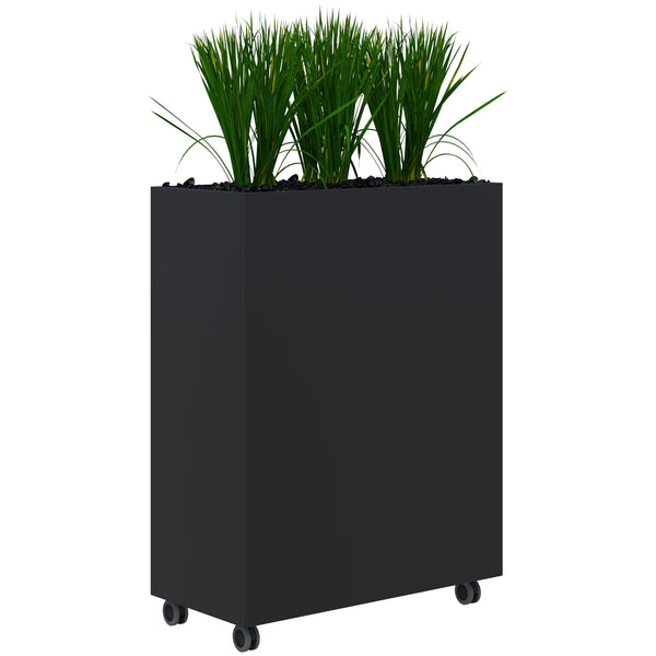 Workspace Mobile Office Planter Box - With Artificial Plants