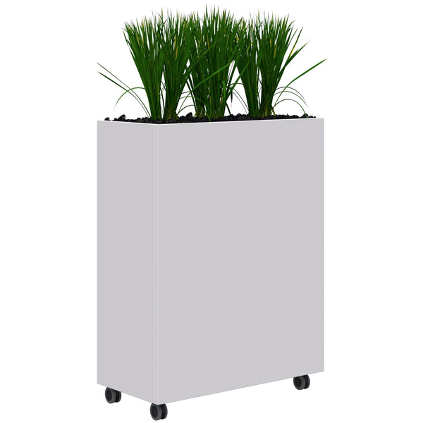 Workspace Mobile Office Planter Box - With Artificial Plants