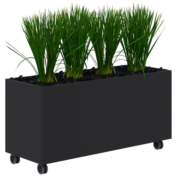 Workspace Mobile Office Planter Box - With Artificial Plants