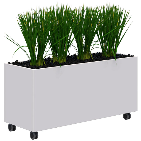 Workspace Mobile Office Planter Box - With Artificial Plants