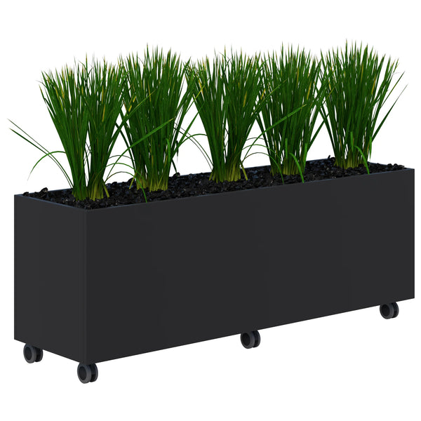 Workspace Mobile Office Planter Box - With Artificial Plants