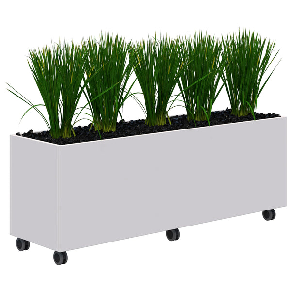 Workspace Mobile Office Planter Box - With Artificial Plants