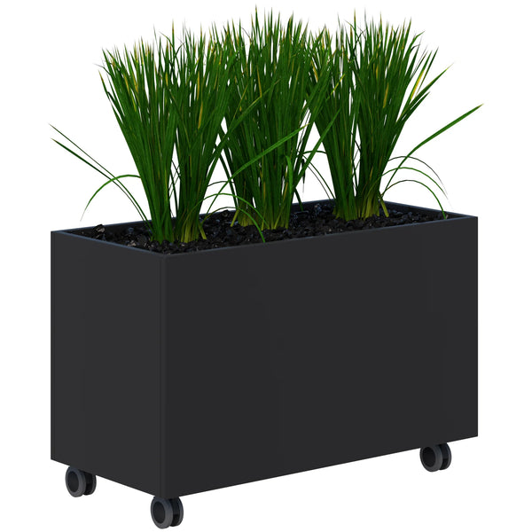 Workspace Mobile Office Planter Box - With Artificial Plants