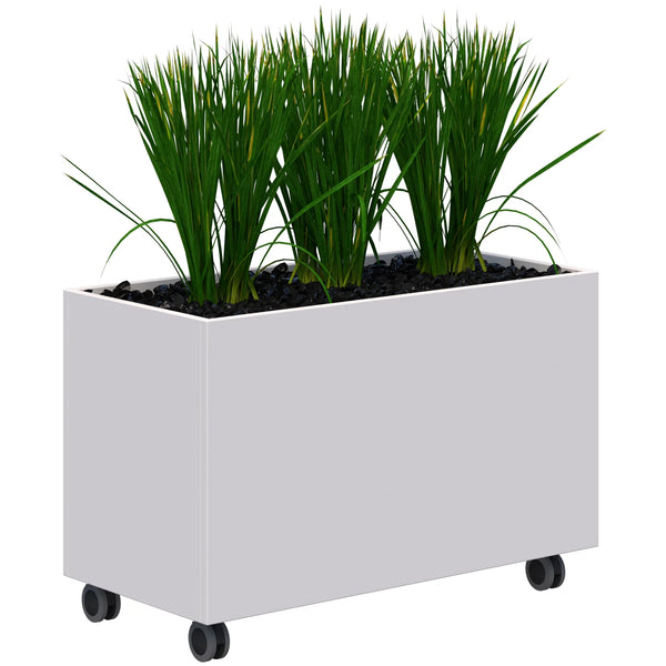 Workspace Mobile Office Planter Box - With Artificial Plants