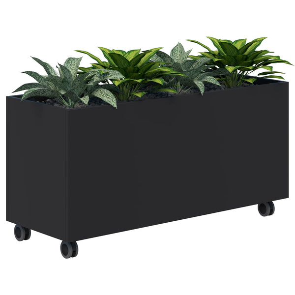 Workspace Mobile Office Planter Box - With Artificial Plants