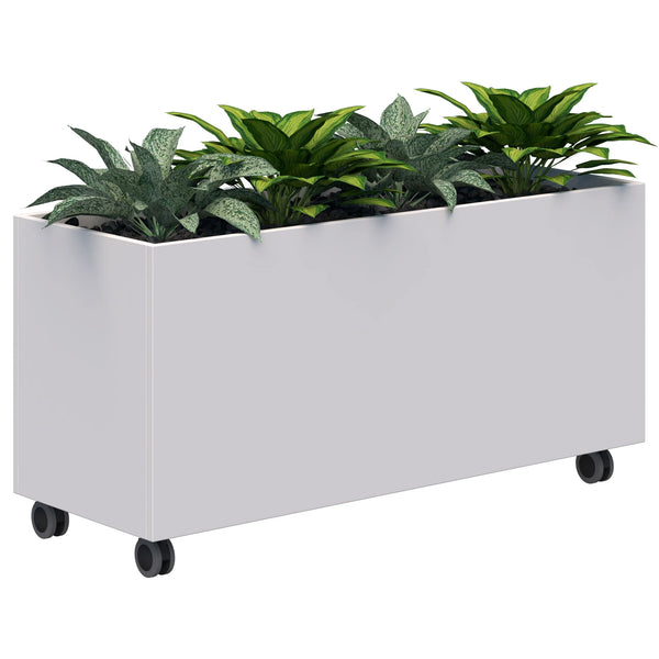 Workspace Mobile Office Planter Box - With Artificial Plants