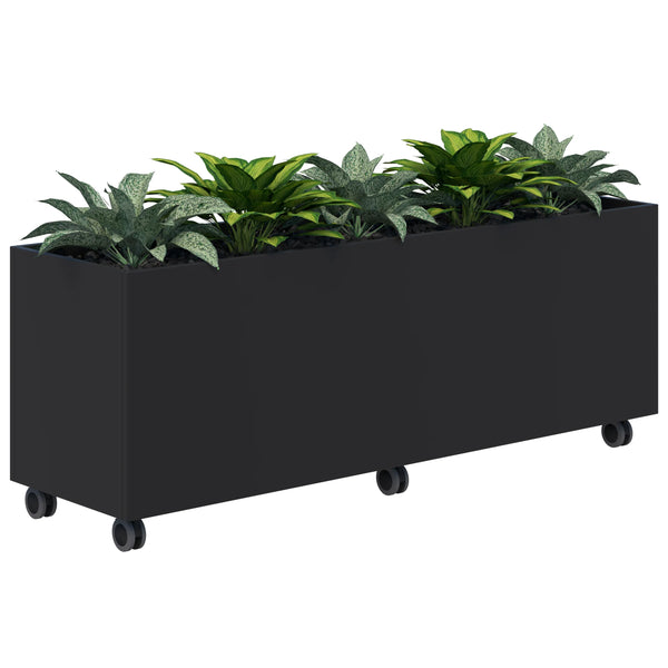 Workspace Mobile Office Planter Box - With Artificial Plants