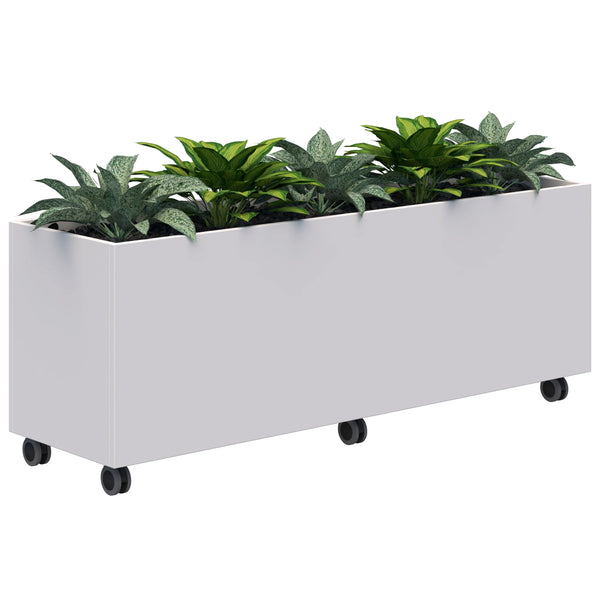 Workspace Mobile Office Planter Box - With Artificial Plants