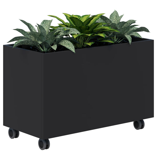 Workspace Mobile Office Planter Box - With Artificial Plants